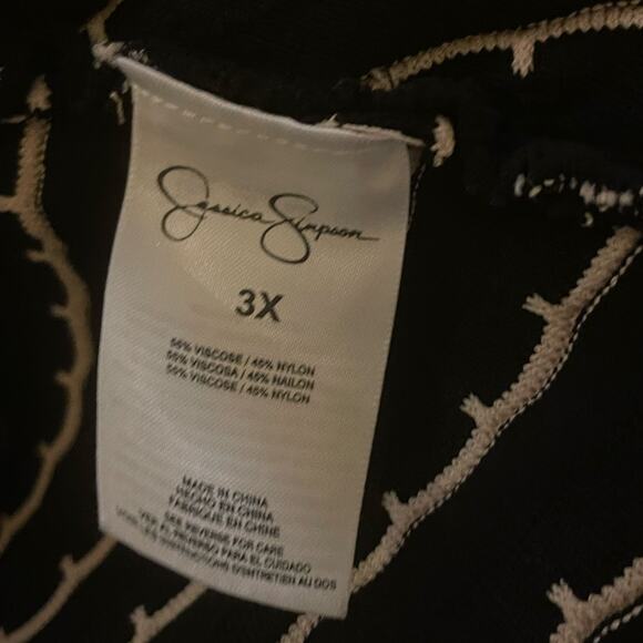 Jessica Simpson 3X Black‎ & Ivory Striped Fit & Flare Dress – Flirty & Fun - Picture 4 of 4